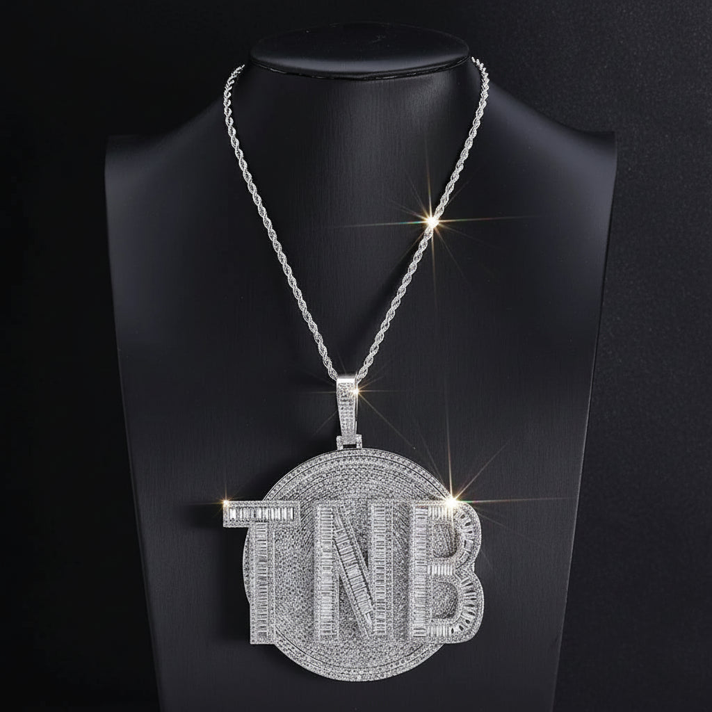 HHIOK Hip Hop Jewelry Custom Big Charm Pendant Iced Out CZ Stone White Gold Custom Diamond Pendant for Men Women - DripVault
