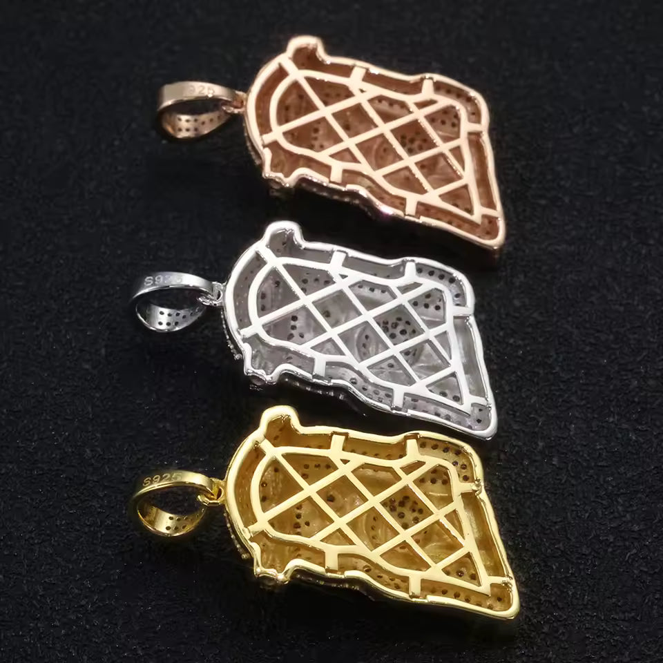 Moissanite Hip Hop Jewelry Jesus Head Pendant Pass Diamnd Test 925 Silver Rope - DripVault