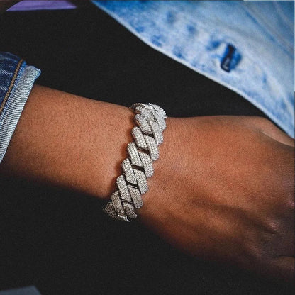 Hip Hop Iced Out Chain Women Men Cuban Bracelet High-Quality Full AAAA+ Rhinestones Miami Cuban Link Chain Bracelets Jewelry - DripVault