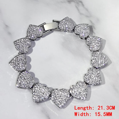 Hip Hop Iced Out Chain Women Men Cuban Bracelet High-Quality Full AAAA+ Rhinestones Miami Cuban Link Chain Bracelets Jewelry - DripVault