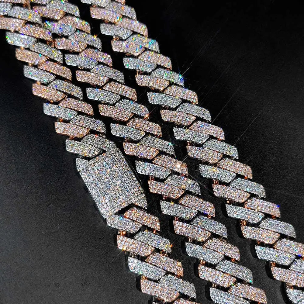 Hip Hop Jewelry 20mm Thick Cuban Link Chain Crystal Miami Gold Silver Two Color Iced Out CZ Cuban Chain Necklace - DripVault