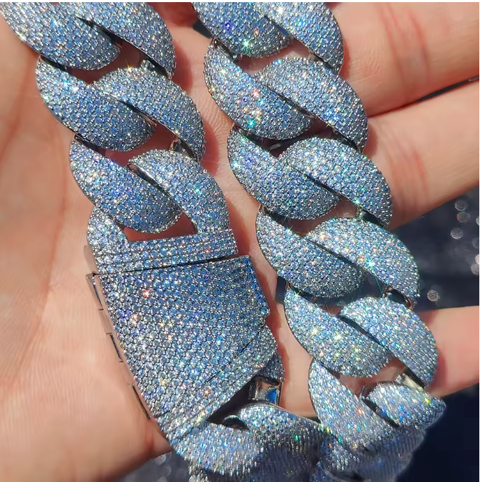 Luxury Jewelry 24mm Diamond Chain Men Iced Out Bling CZ Silver/Gold Plated Rapper - DripVault