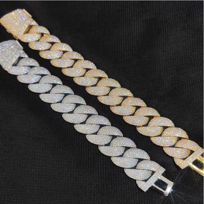 Luxury Jewelry 24mm Diamond Chain Men Iced Out Bling CZ Silver/Gold Plated Rapper - DripVault