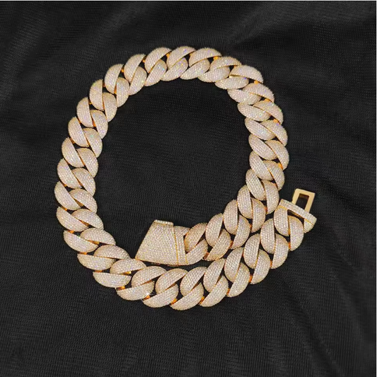 Luxury Jewelry 24mm Diamond Chain Men Iced Out Bling CZ Silver/Gold Plated Rapper - DripVault