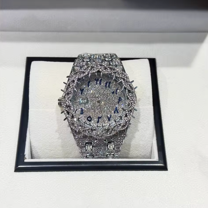 Iced Out Thorn Crown AP Style Watch Full CZ Diamond Hip Hop Luxury Quartz Bling - DripVault