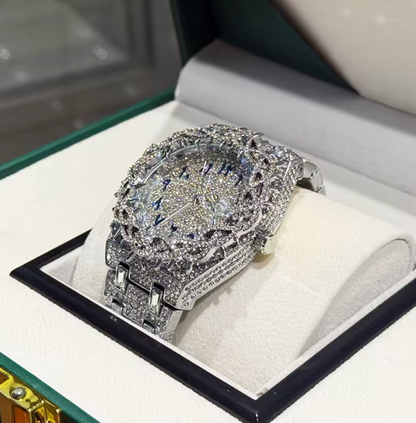 Iced Out Thorn Crown AP Style Watch Full CZ Diamond Hip Hop Luxury Quartz Bling - DripVault