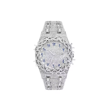 Iced Out Thorn Crown AP Style Watch Full CZ Diamond Hip Hop Luxury Quartz Bling - DripVault