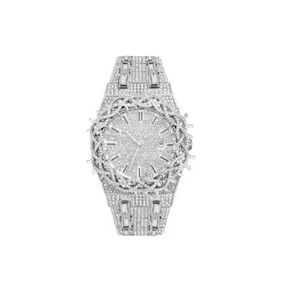 Iced Out Thorn Crown AP Style Watch Full CZ Diamond Hip Hop Luxury Quartz Bling - DripVault