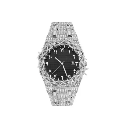 Iced Out Thorn Crown AP Style Watch Full CZ Diamond Hip Hop Luxury Quartz Bling - DripVault
