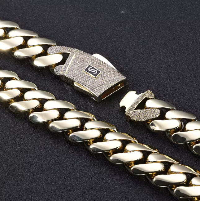 12/15/20MM AAAAA+ 14K Gold Plated High Quality Monaco Chain Bracelet - DripVault