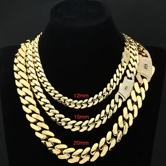 12/15/20MM AAAAA+ 14K Gold Plated High Quality Monaco Chain Bracelet - DripVault