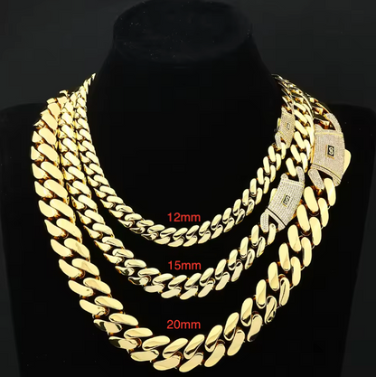 12/15/20MM AAAAA+ 14K Gold Plated High Quality Monaco Chain Bracelet - DripVault