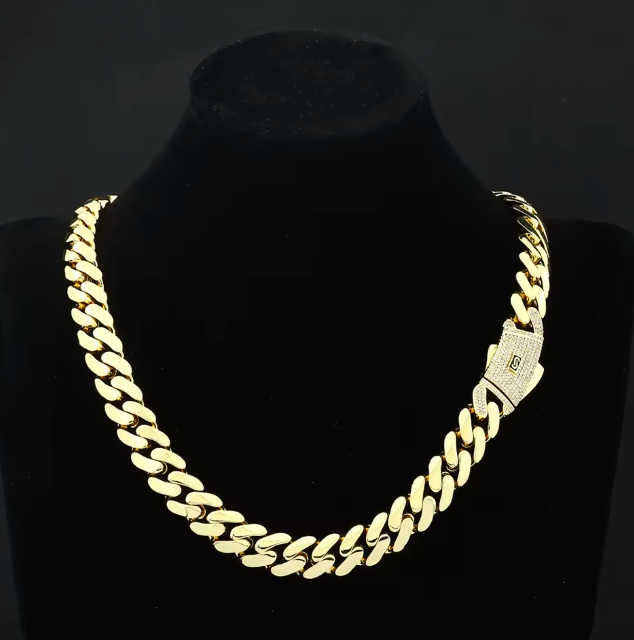 12/15/20MM AAAAA+ 14K Gold Plated High Quality Monaco Chain Bracelet - DripVault