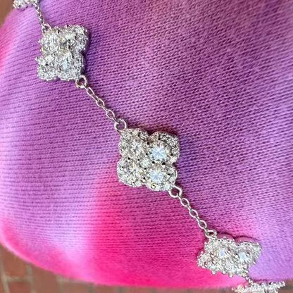 Four-Leaf Clover Moissanite Women Bracelet D Color VVS1 Lab Created GRA PASS DIAMOND TESTER - DripVault