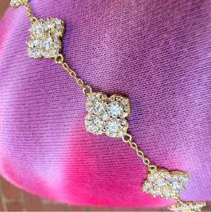 Four-Leaf Clover Moissanite Women Bracelet D Color VVS1 Lab Created GRA PASS DIAMOND TESTER - DripVault