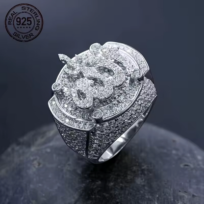14K White Gold Plated Over 925 Sterling Silver Ring Allah God Muslim Islamic - DripVault