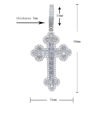 2026 New Iced Out Cross Pendant Necklace Star Link Chain Praying Hands CZ - DripVault