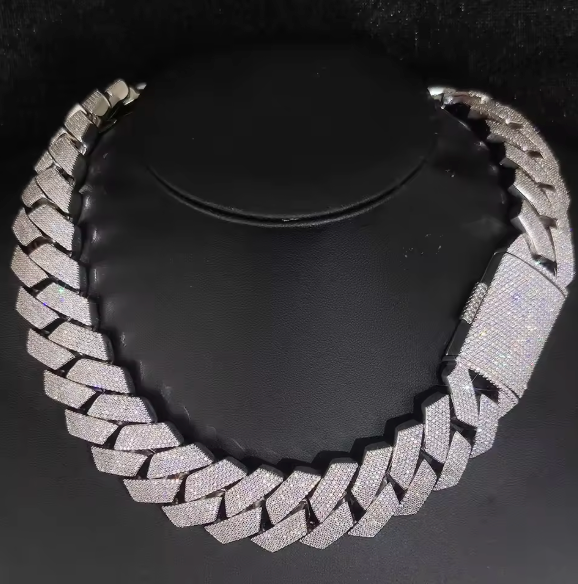 25mm HEAVY Iced Out Hop Hip Bling Big Rhombus Cuban Chain and Bracelet - DripVault