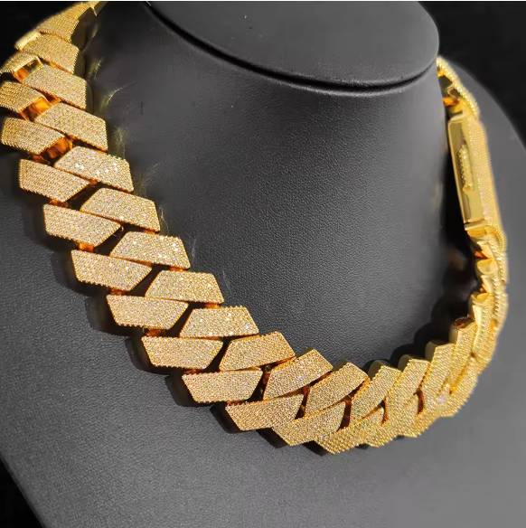 25mm HEAVY Iced Out Hop Hip Bling Big Rhombus Cuban Chain and Bracelet - DripVault