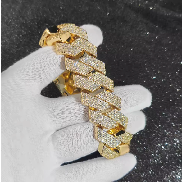 25mm HEAVY Iced Out Hop Hip Bling Big Rhombus Cuban Chain and Bracelet - DripVault
