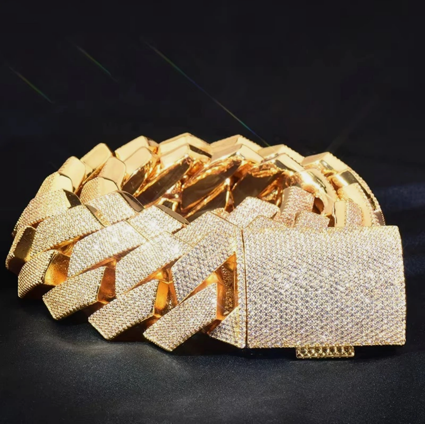 25mm HEAVY Iced Out Hop Hip Bling Big Rhombus Cuban Chain and Bracelet - DripVault