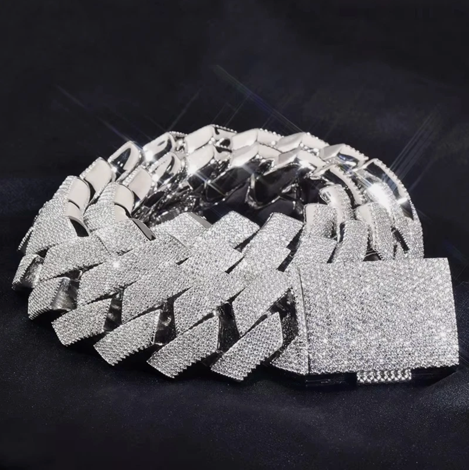 25mm HEAVY Iced Out Hop Hip Bling Big Rhombus Cuban Chain and Bracelet - DripVault