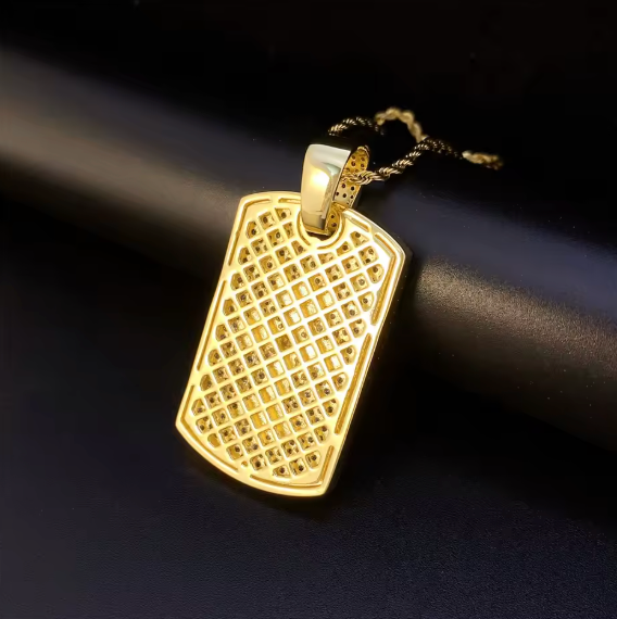 High Quality Hip Hop Cross Tag Iced Out Pendant Necklace Bling CZ with Chain - DripVault