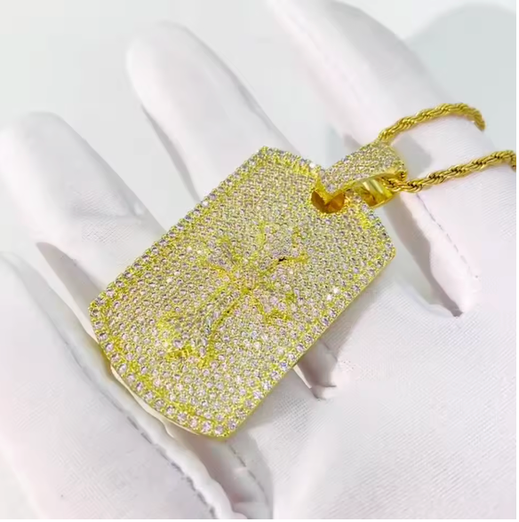 High Quality Hip Hop Cross Tag Iced Out Pendant Necklace Bling CZ with Chain - DripVault