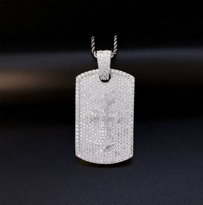 High Quality Hip Hop Cross Tag Iced Out Pendant Necklace Bling CZ with Chain - DripVault