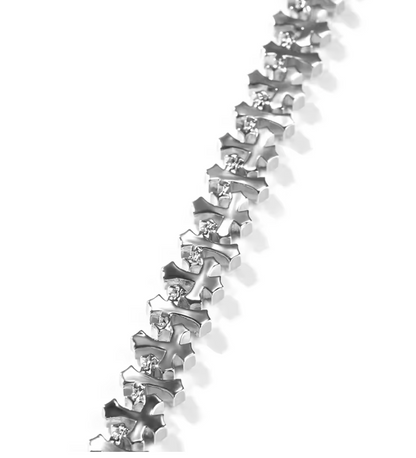 AAAAA CZ Bling Ice Out Hop Hip Small Cross Miami Cuban Chain Necklace Bracelet - DripVault