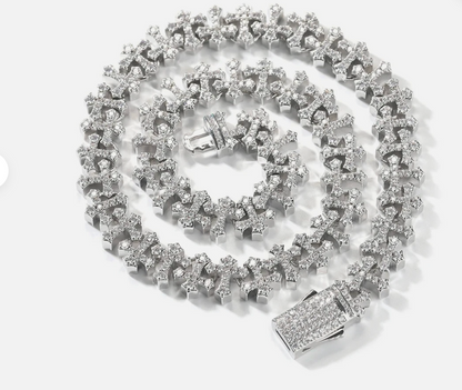 AAAAA CZ Bling Ice Out Hop Hip Small Cross Miami Cuban Chain Necklace Bracelet - DripVault