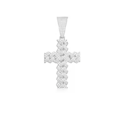 Hip Hop Cross Pendant Necklace With D VVS Moissanite Iced Out Bling 925 Silver - DripVault