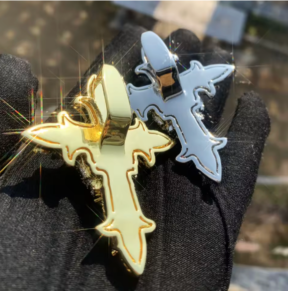 Skull Cross Hip Hop Pendant Necklace Gold Silver Color Chain CZ Rapper Jewelry - DripVault