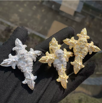 Skull Cross Hip Hop Pendant Necklace Gold Silver Color Chain CZ Rapper Jewelry - DripVault