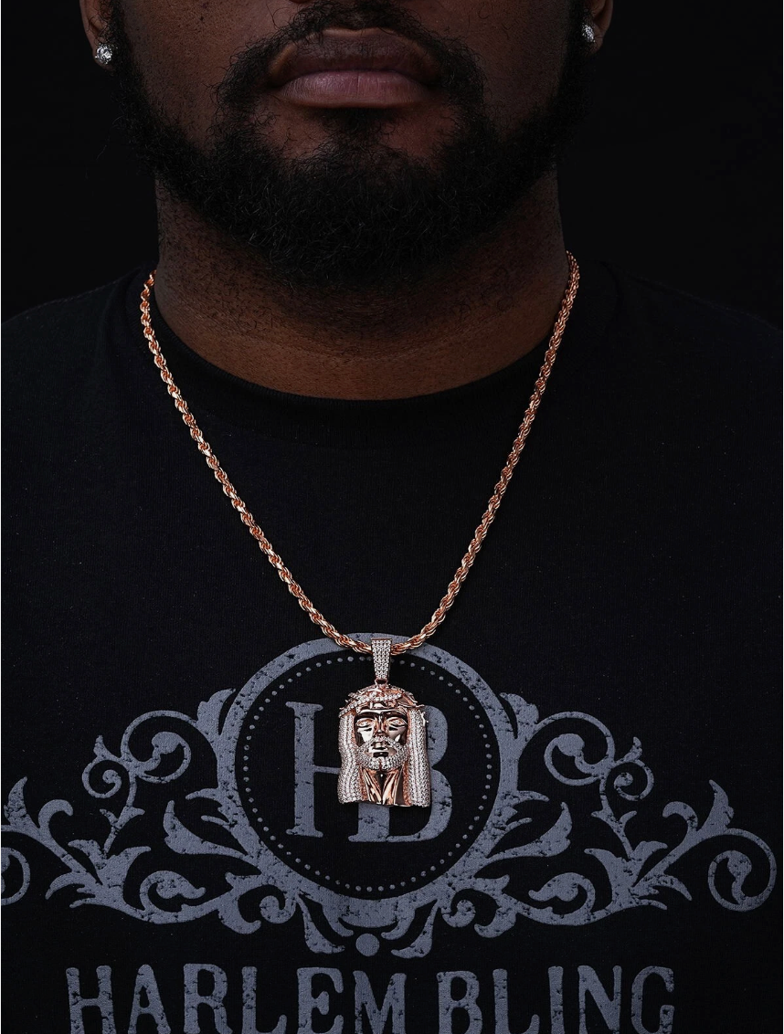 Moissanite Hip Hop Jewelry Jesus Head Pendant Pass Diamnd Test 925 Silver Rope - DripVault