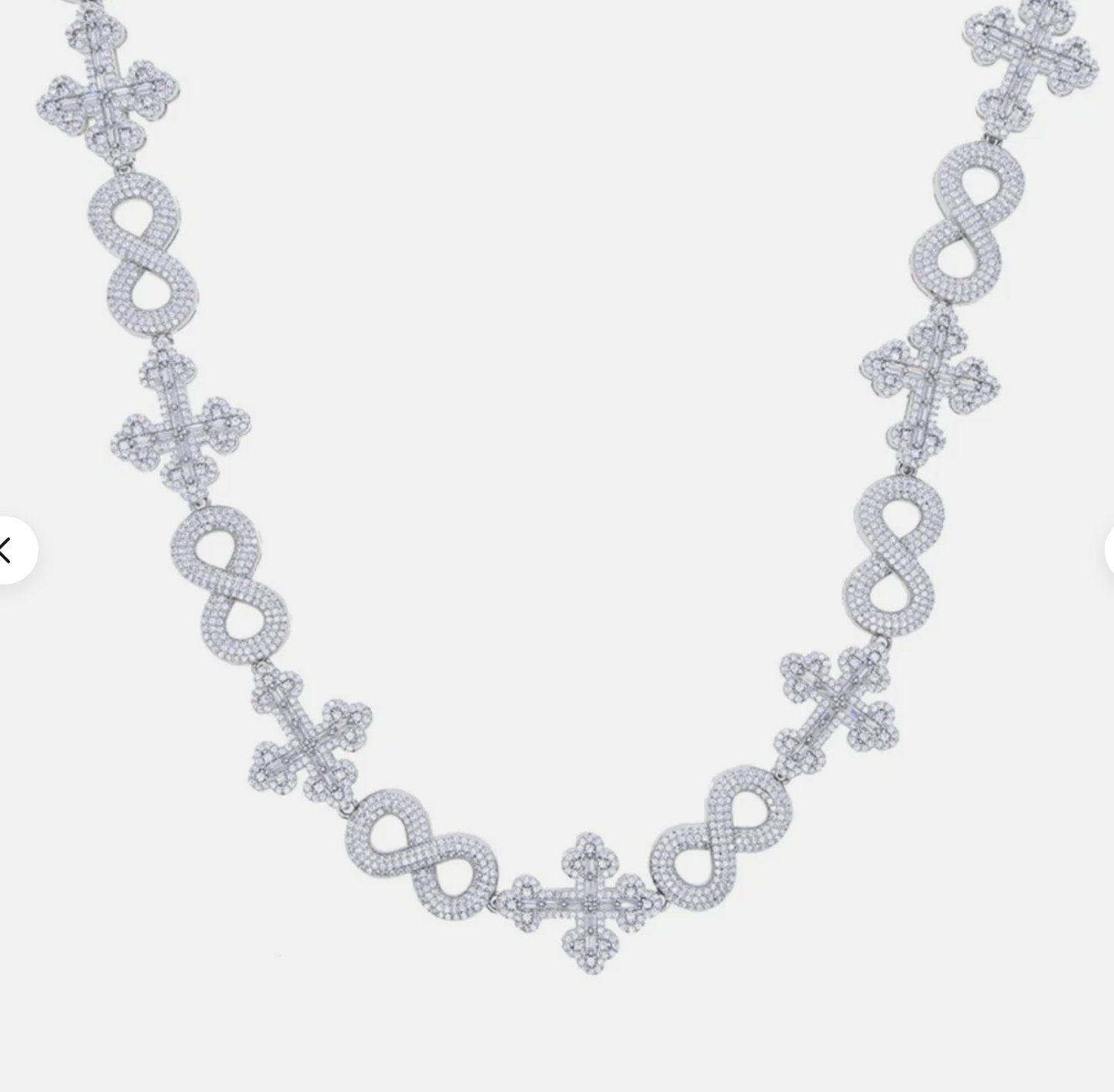 Iced Out Infinity Cross Necklace for Men Women Silver Color Prong Setting AAAAA+ CZ - DripVault