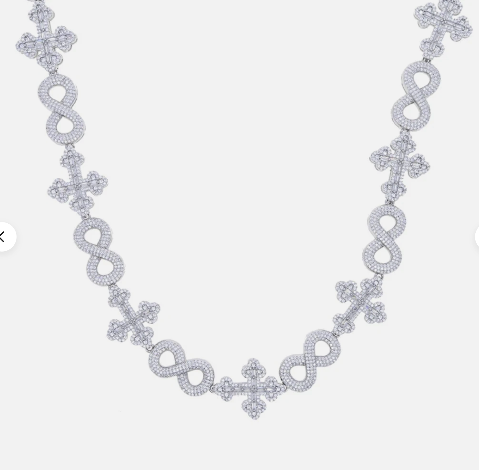 Iced Out Infinity Cross Necklace for Men Women Silver Color Prong Setting AAAAA+ CZ - DripVault