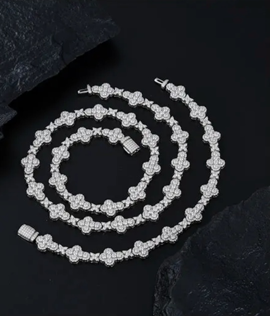High Quality Classic Unisex Moissanite For 925 Silver Necklace Cuban Chain Moissanite Bracelet Hip Hop Jewelry Gift - DripVault