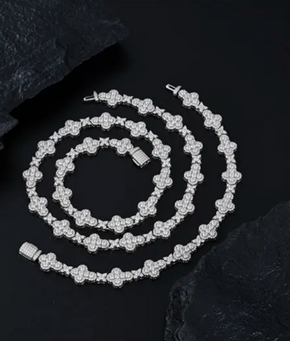 High Quality Classic Unisex Moissanite For 925 Silver Necklace Cuban Chain Moissanite Bracelet Hip Hop Jewelry Gift - DripVault