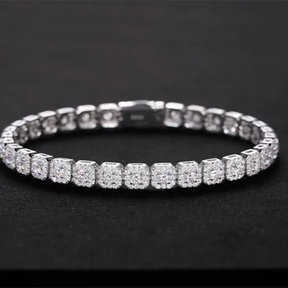High Quality Classic Unisex Moissanite For 925 Silver Necklace Cuban Chain Moissanite Bracelet Hip Hop Jewelry Gift - DripVault