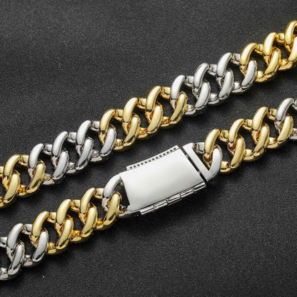 European And American Hip-Hop Accessories 20Mm Wide Heavy Cuban Chain Light Luxury High-End Fashion Personality Bracelet Men's - DripVault