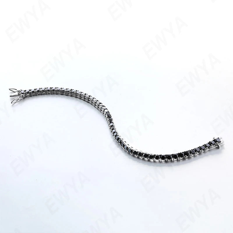 2/2.5/3/4/5/6.5mm Real Moissanite Tennis Bracelet S925 Plated 18K Rose Gold Diamond Link Bracelet Pass Diamond Tester - DripVault