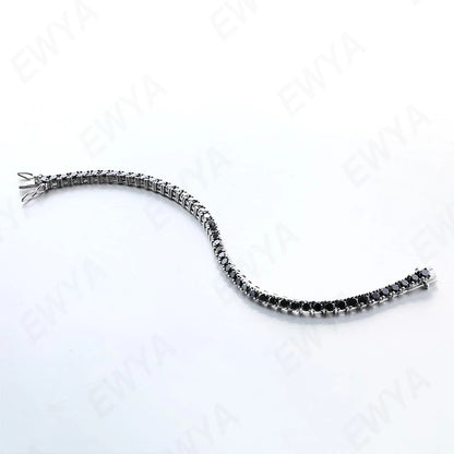 2/2.5/3/4/5/6.5mm Real Moissanite Tennis Bracelet S925 Plated 18K Rose Gold Diamond Link Bracelet Pass Diamond Tester - DripVault