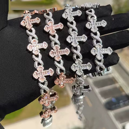 Big Wide Iced Out Infinity Cross Necklace CZ AAAAA+ Paved Hip Hop Chain - DripVault