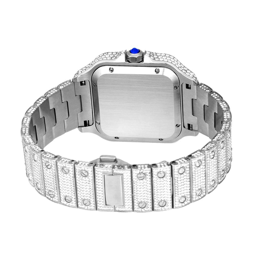 40mm Full Iced Out Carti Moissanite Diamond Watch Automatic Mechanical Wristwatch Bling Bling Hip Hop Luxury Jewelry Watches - DripVault