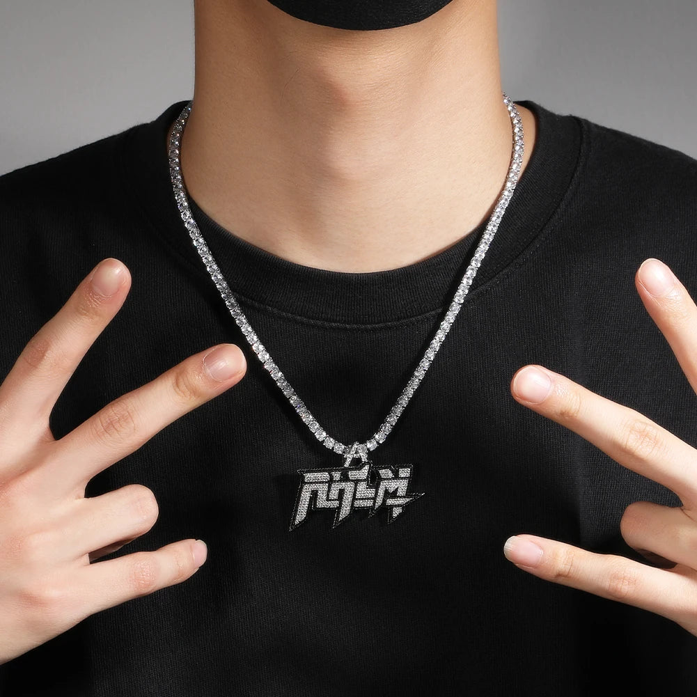 RHLM Two Colors Pendant  Necklace Hip Hop Jewelry Iced Out Fashion Charm Gifts - DripVault
