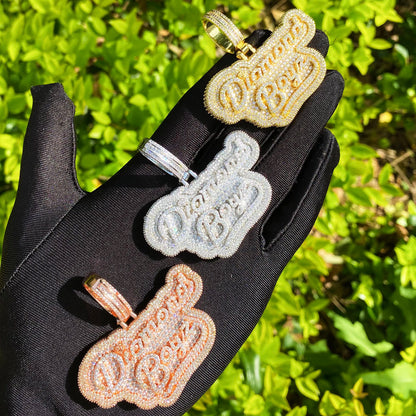 Iced Out Diamond Boyz AAAAA+ Necklace Pendant for Men Real Gold Plated Cubic Zirconia Hip Hop Jewelry - DripVault