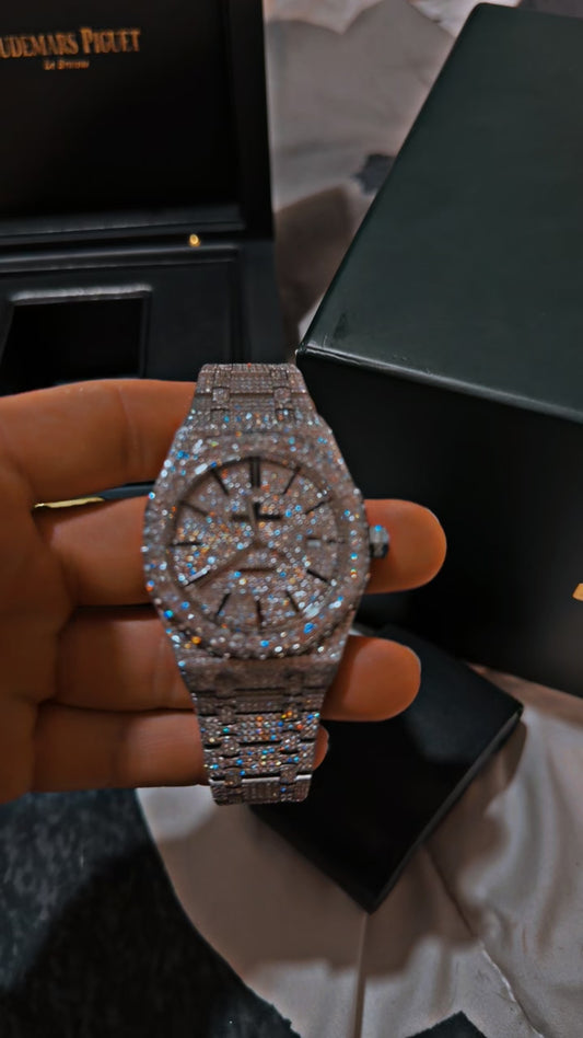 Iced Out FULL BUSS DOWN AP Automatic Watch HIGH quality with Box and all paperwork”